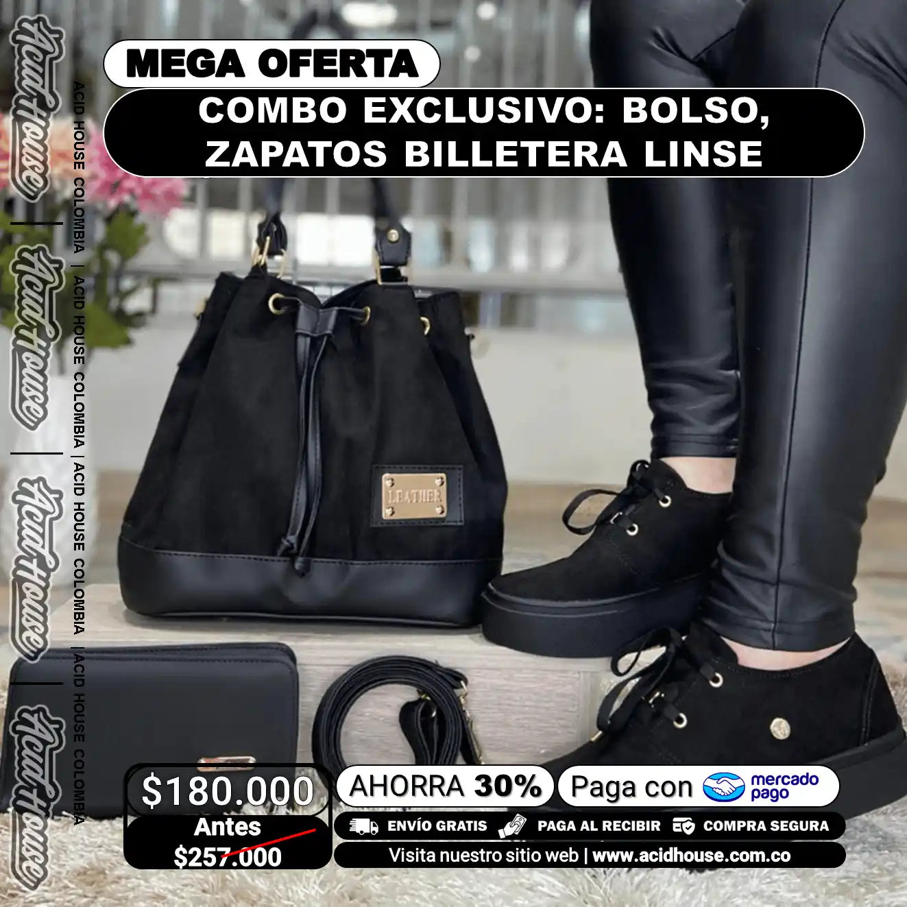 COMBO BOLSO, ZAPATOS Y BILLETERA - LINSE Y VINDELA