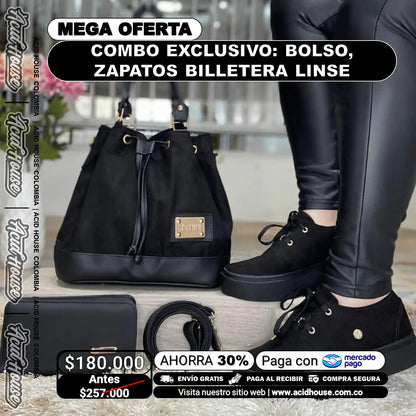 COMBO BOLSO, ZAPATOS Y BILLETERA - LINSE Y VINDELA