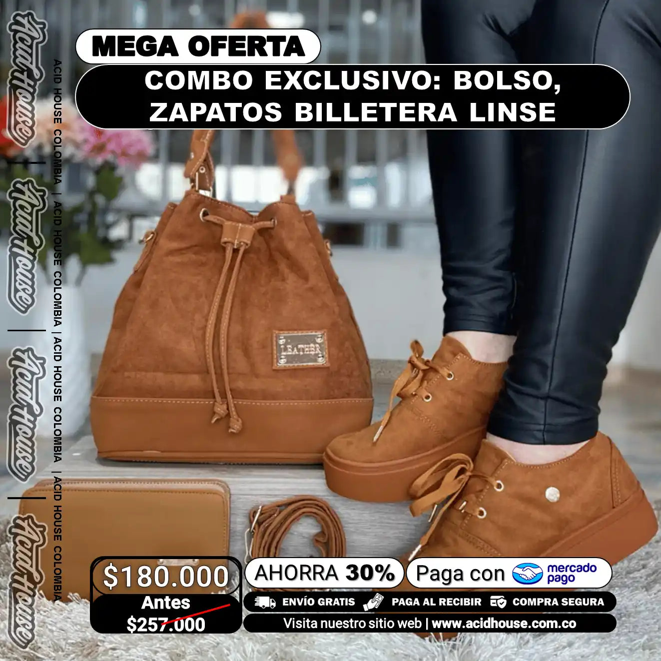 COMBO BOLSO, ZAPATOS Y BILLETERA - LINSE Y VINDELA