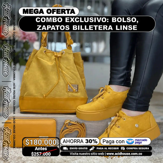 COMBO BOLSO, ZAPATOS Y BILLETERA - LINSE Y VINDELA