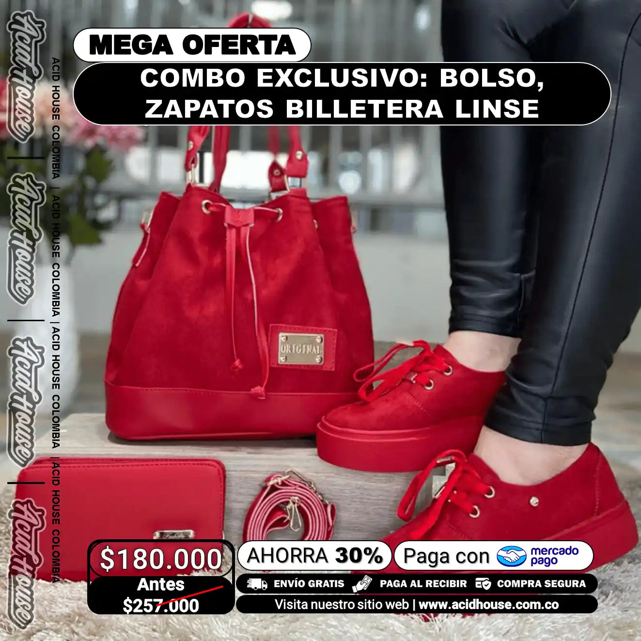 COMBO BOLSO, ZAPATOS Y BILLETERA - LINSE Y VINDELA