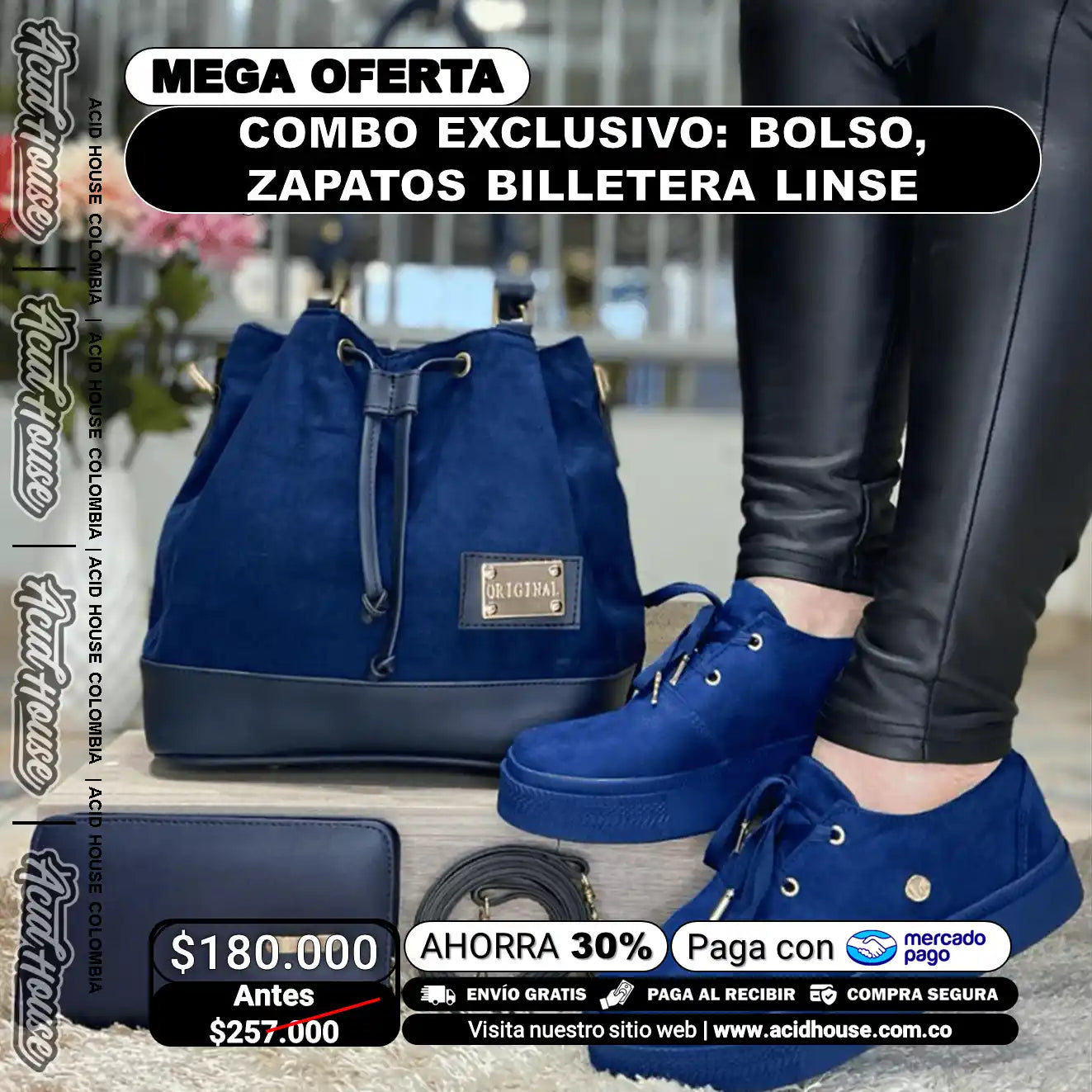 COMBO BOLSO, ZAPATOS Y BILLETERA - LINSE Y VINDELA