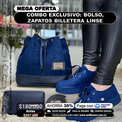COMBO BOLSO, ZAPATOS Y BILLETERA - LINSE Y VINDELA