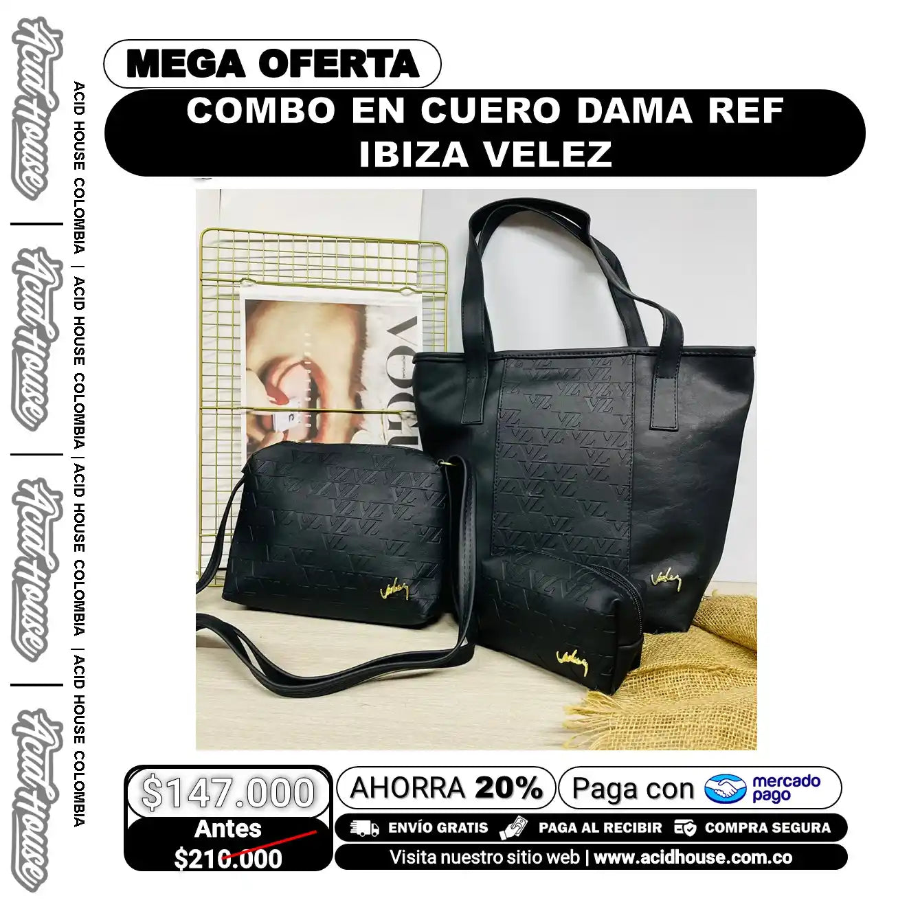 COMBO EN CUERO DAMA IBIZA VELEZ