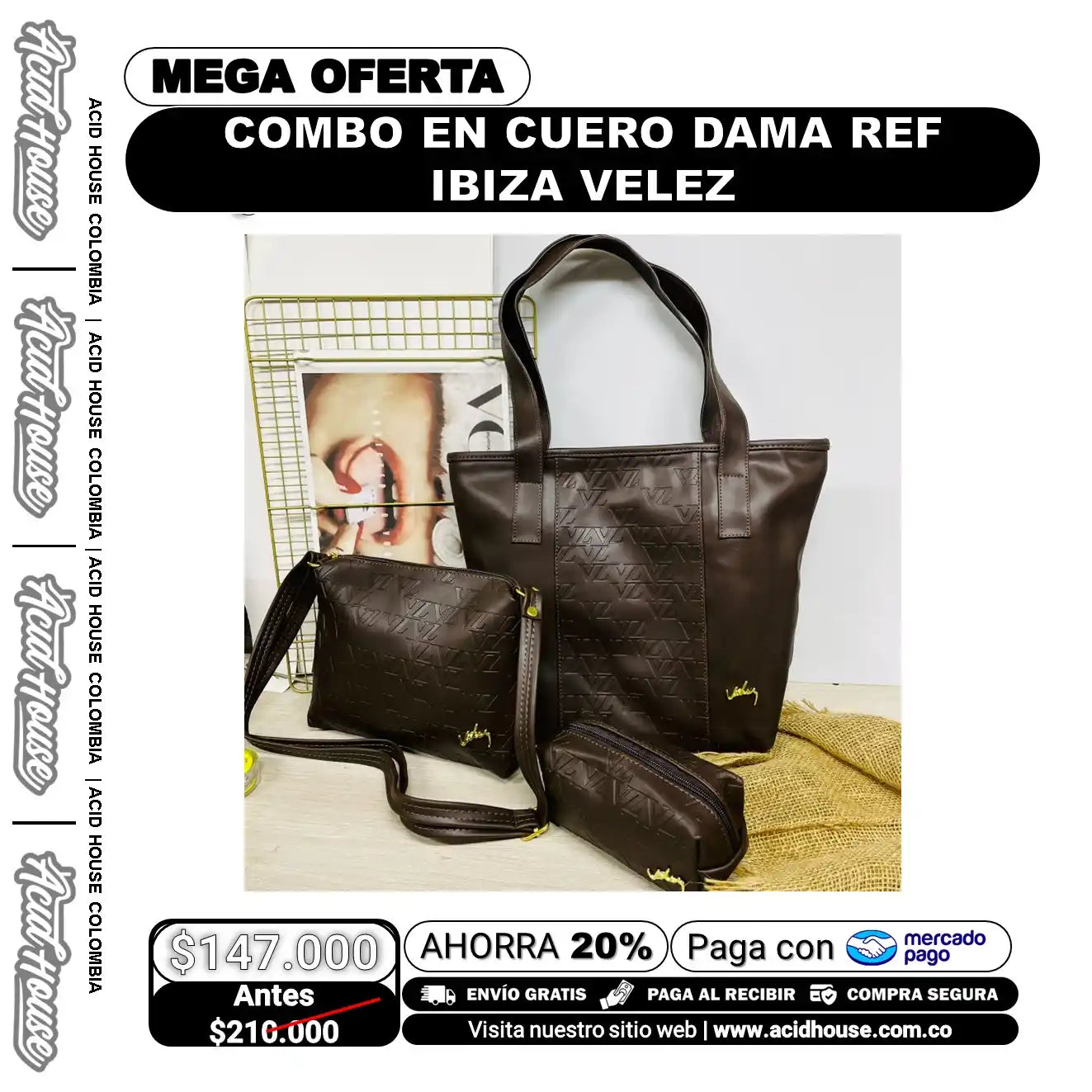 COMBO EN CUERO DAMA IBIZA VELEZ