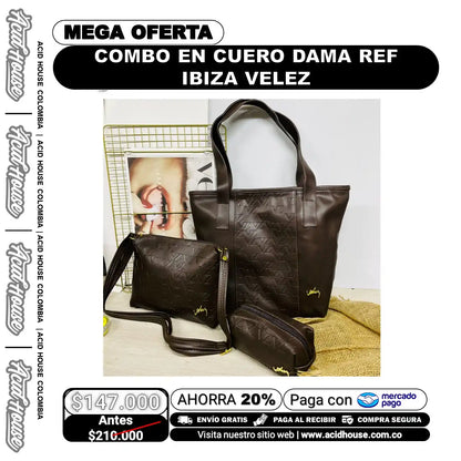 COMBO EN CUERO DAMA IBIZA VELEZ