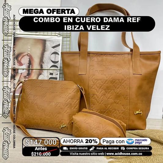 COMBO EN CUERO DAMA IBIZA VELEZ