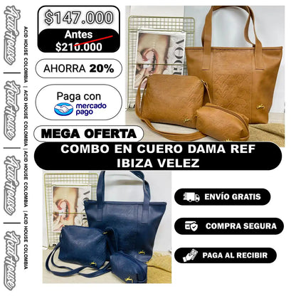 COMBO EN CUERO DAMA IBIZA VELEZ