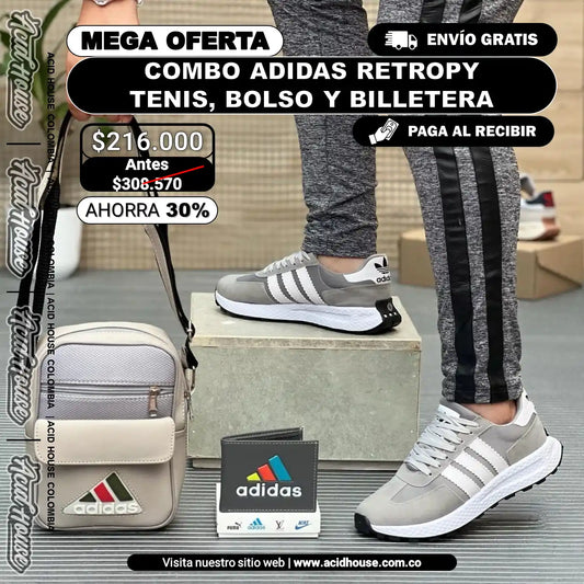 COMBO ADIDAS RETROPY 🎊 | TENIS, BOLSO Y BILLETERA
