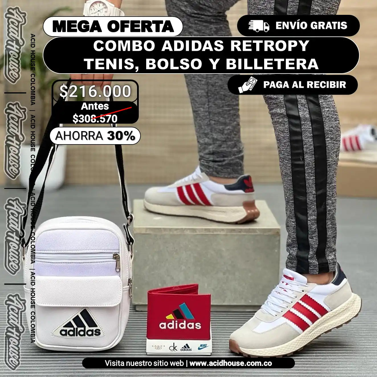 COMBO ADIDAS RETROPY 🎊 | TENIS, BOLSO Y BILLETERA