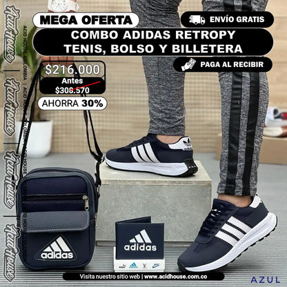 COMBO ADIDAS RETROPY 🎊 | TENIS, BOLSO Y BILLETERA