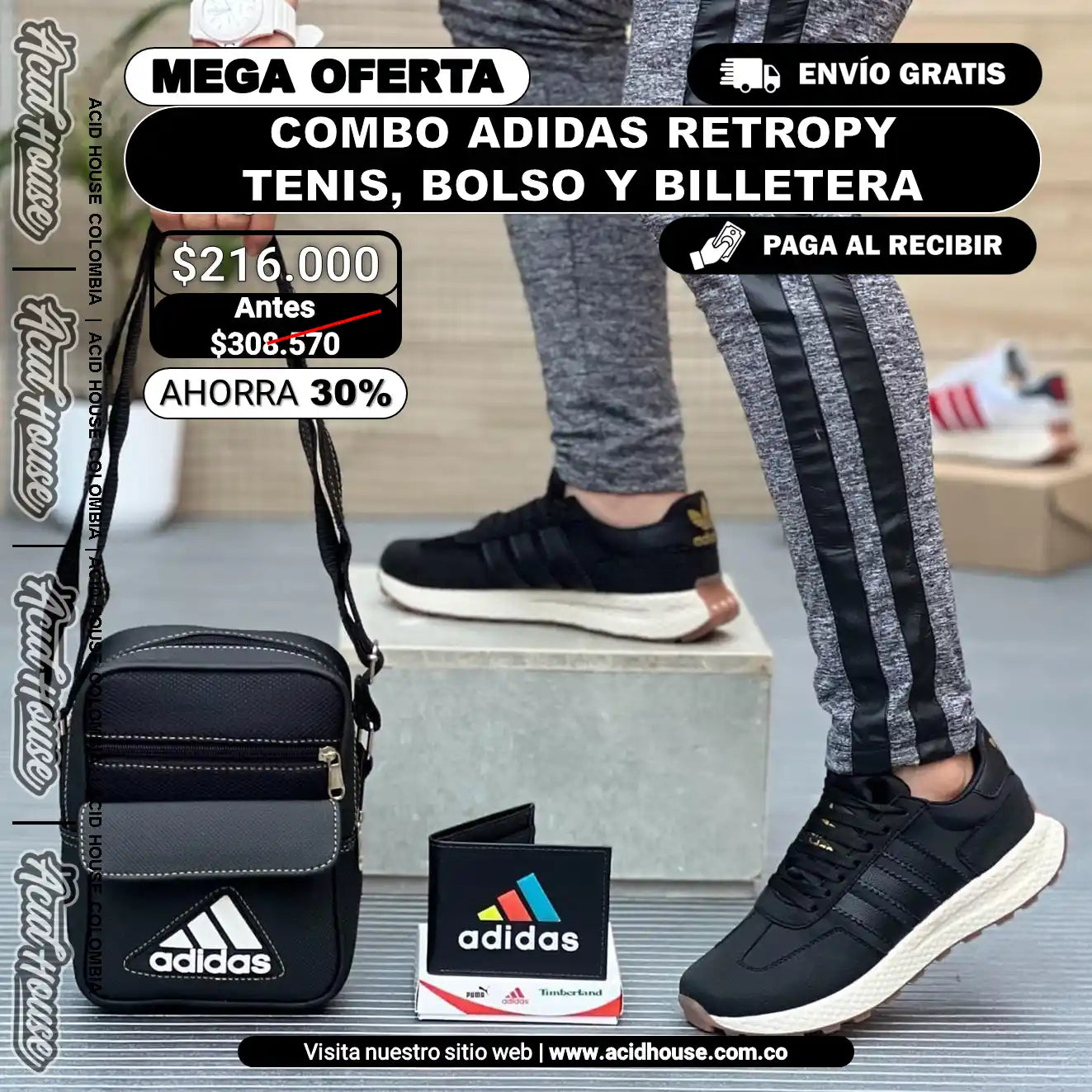 COMBO ADIDAS RETROPY 🎊 | TENIS, BOLSO Y BILLETERA
