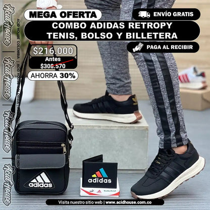 COMBO ADIDAS RETROPY 🎊 | TENIS, BOLSO Y BILLETERA