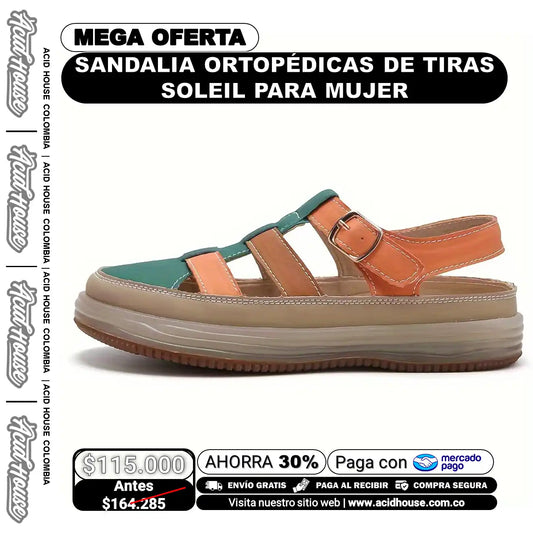 SANDALIA DE TIRAS SOLEIL PARA MUJER: ORTOPÉDICAS, ANTIDESLIZANTES Y RESISTENTES