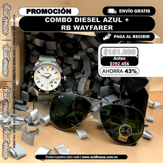 COMBO DIESEL + RB WAYFARER: ELEGANCIA Y PROTECCIÓN EN CADA MOMENTO
