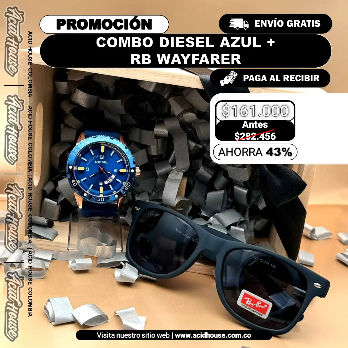 COMBO DIESEL + RB WAYFARER: ELEGANCIA Y PROTECCIÓN EN CADA MOMENTO